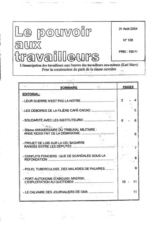 PAT (Côte d'Ivoire) n° 108