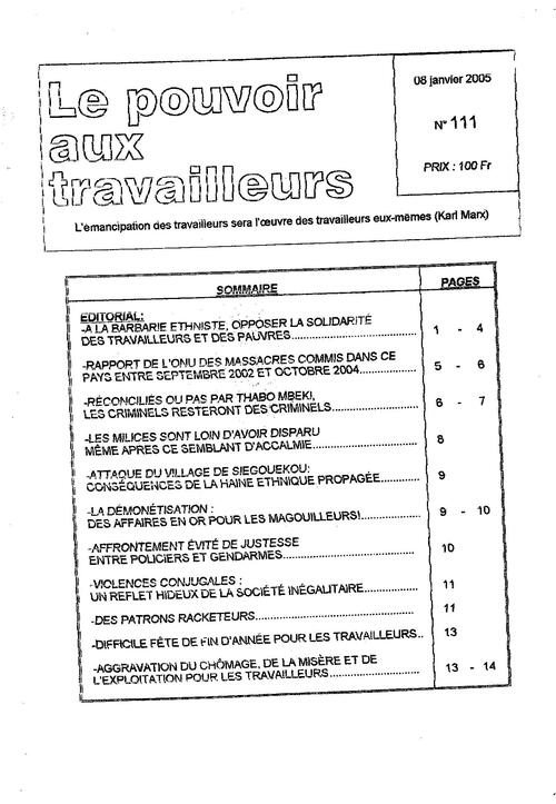 PAT (Côte d'Ivoire) n° 111