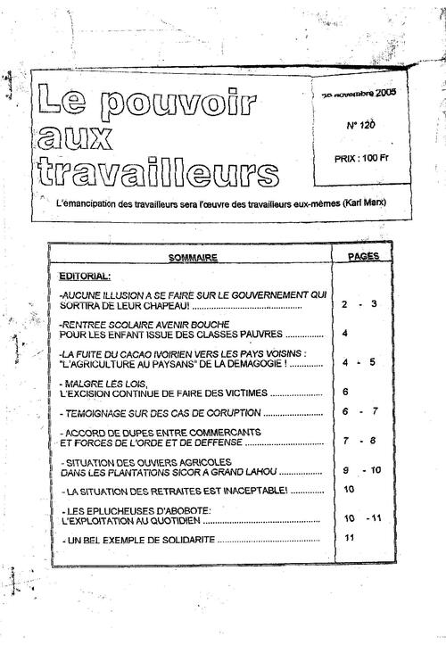PAT (Côte d'Ivoire) n° 120