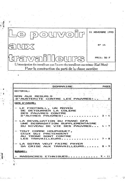 PAT (Côte d'Ivoire) n° 14