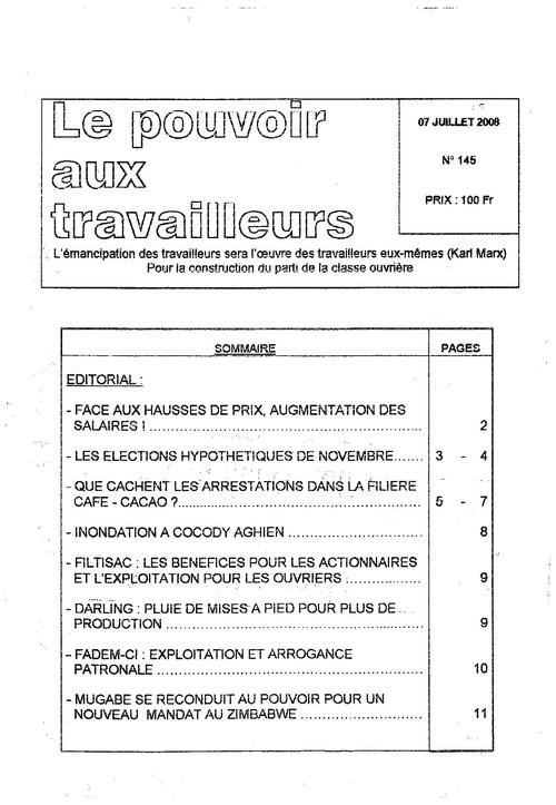 PAT (Côte d'Ivoire) n° 145
