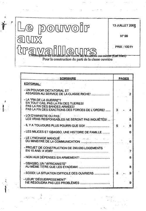PAT (Côte d'Ivoire) n° 99