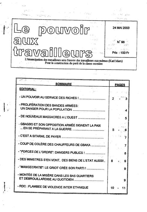 PAT (Côte d'Ivoire) n° 98